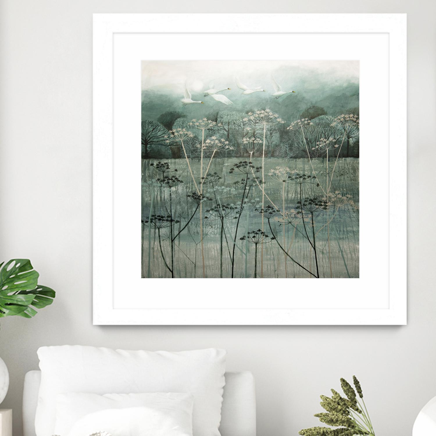 Swans Flying High by Dawn Stacey on GIANT ART - multicolor contemporary