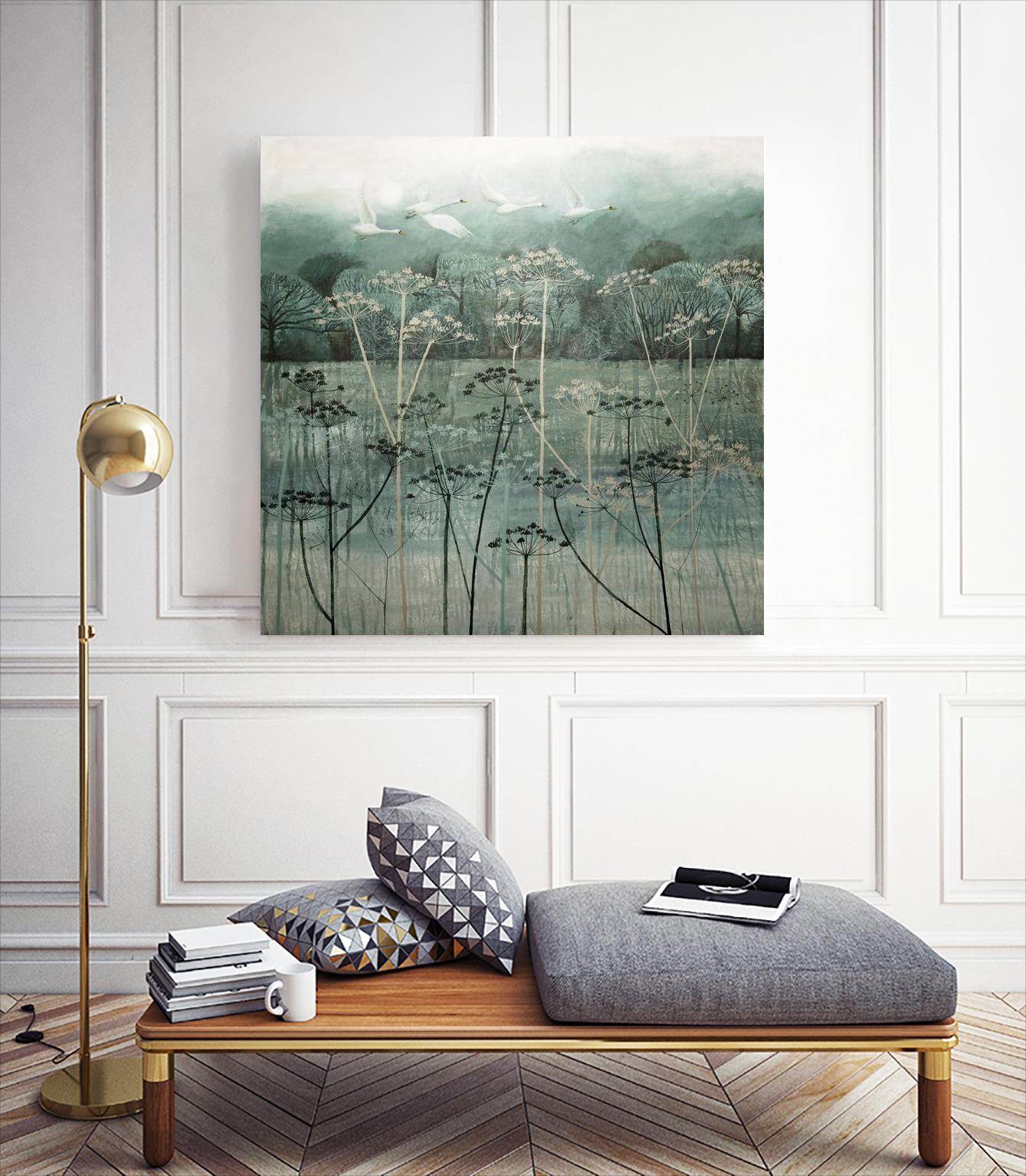 Swans Flying High by Dawn Stacey on GIANT ART - multicolor contemporary