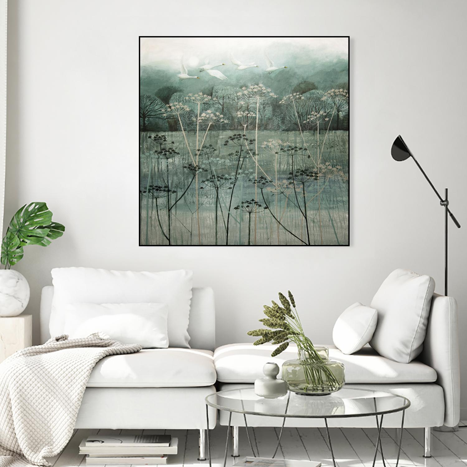 Swans Flying High by Dawn Stacey on GIANT ART - multicolor contemporary