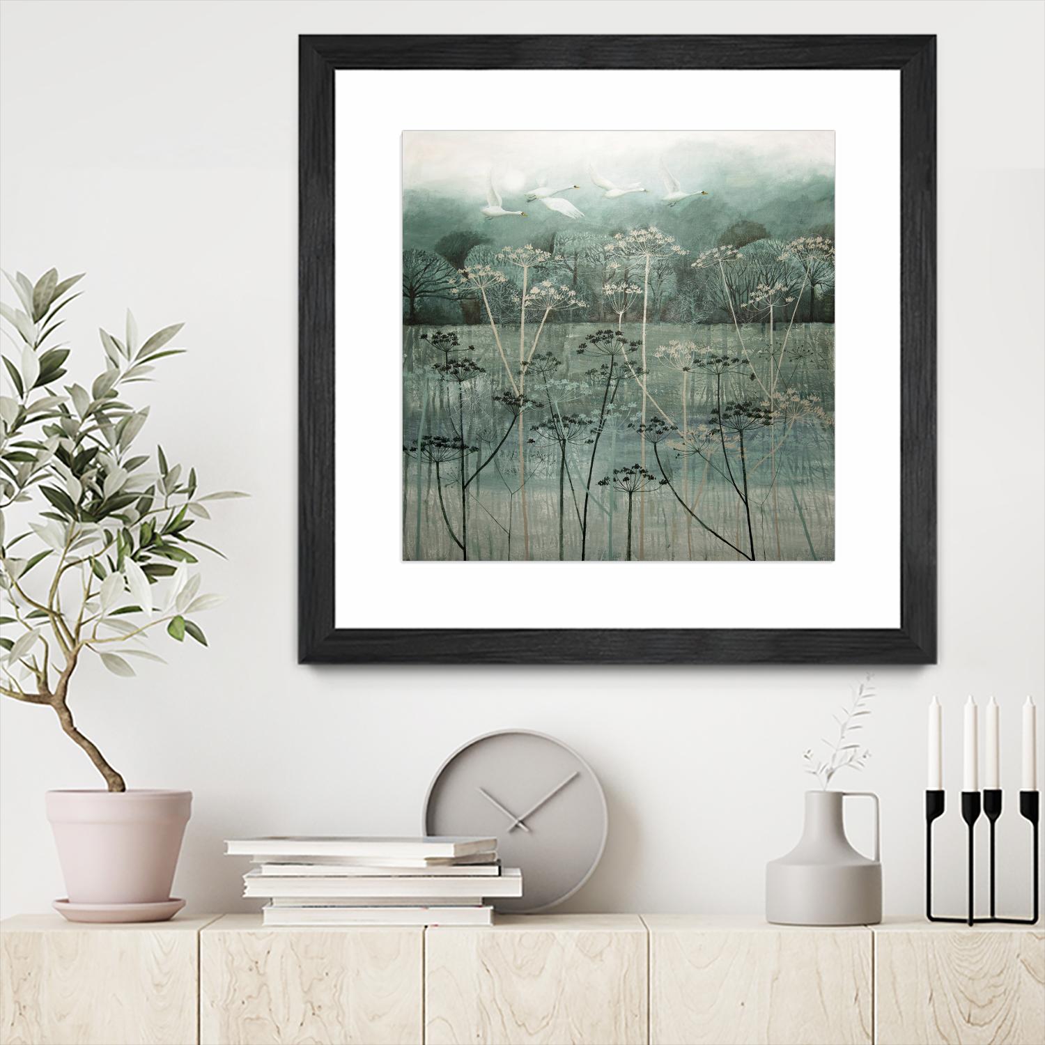 Swans Flying High by Dawn Stacey on GIANT ART - multicolor contemporary