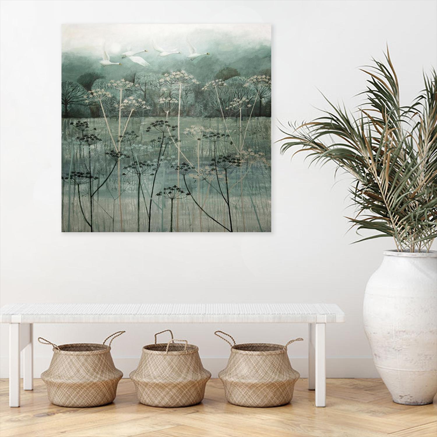 Swans Flying High by Dawn Stacey on GIANT ART - multicolor contemporary