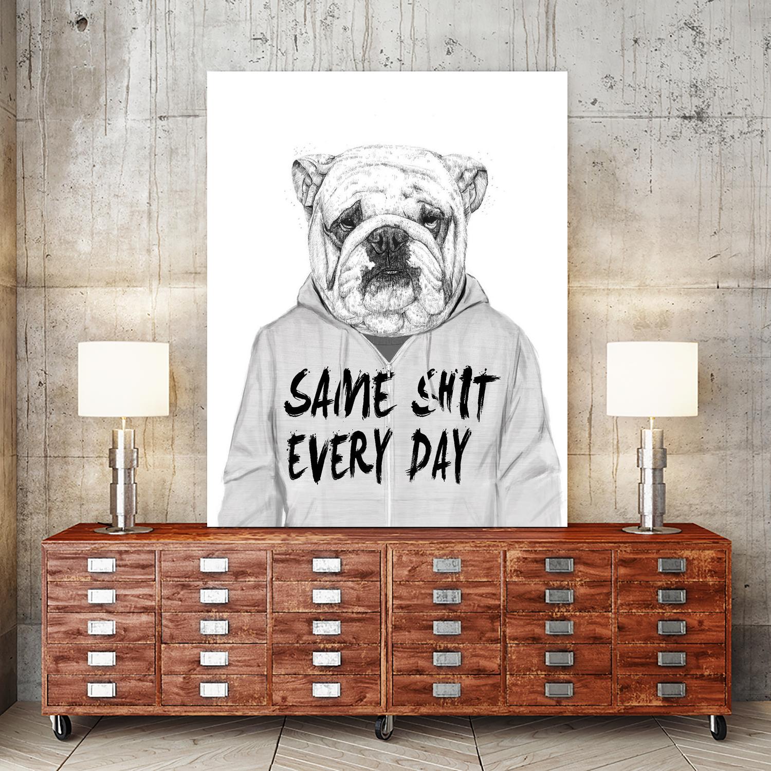 Same Shit Everyday by Balazs Solti on GIANT ART - multicolor urban/pop surrealism