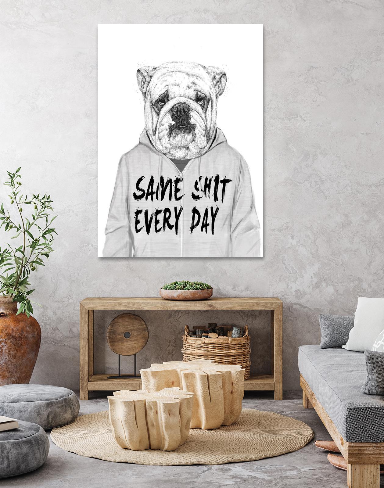 Same Shit Everyday by Balazs Solti on GIANT ART - multicolor urban/pop surrealism