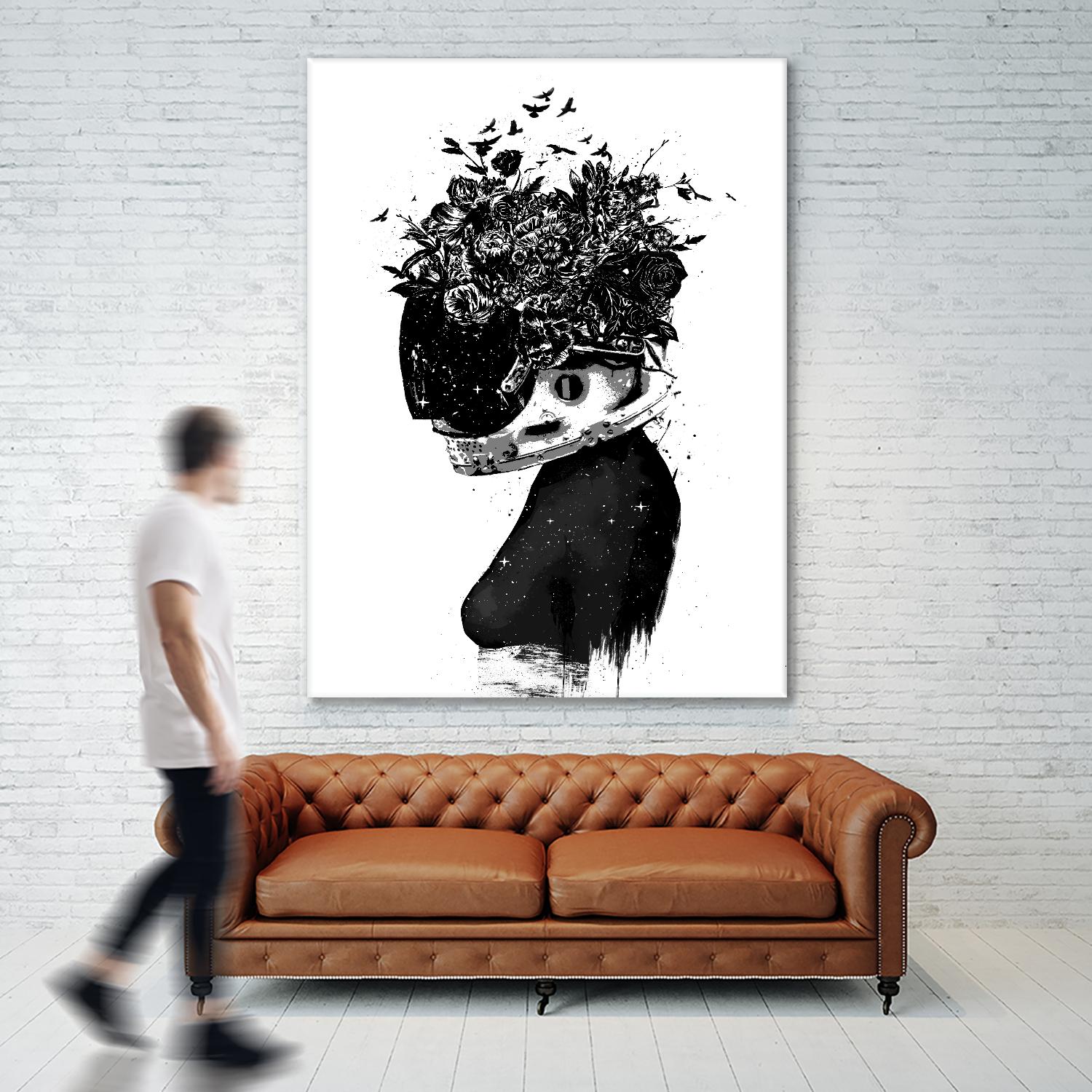 Hybrid Girl by Balazs Solti on GIANT ART - black,white contemporary, figurative, urban/pop surrealism, flowers, silhouettes