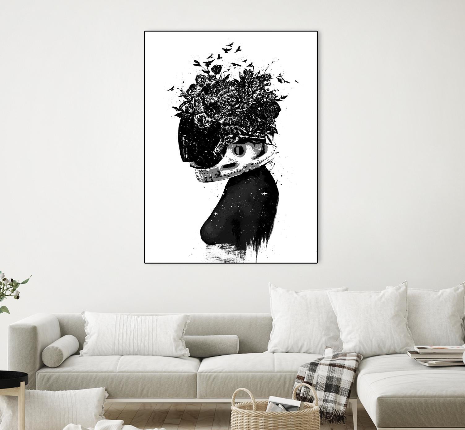 Hybrid Girl by Balazs Solti on GIANT ART - black,white contemporary, figurative, urban/pop surrealism, flowers, silhouettes