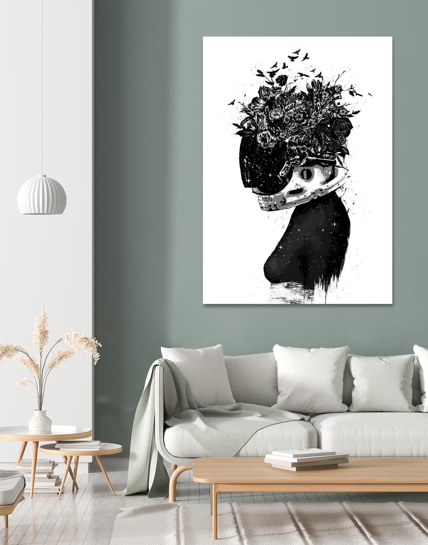 Hybrid Girl by Balazs Solti on GIANT ART - black,white contemporary, figurative, urban/pop surrealism, flowers, silhouettes