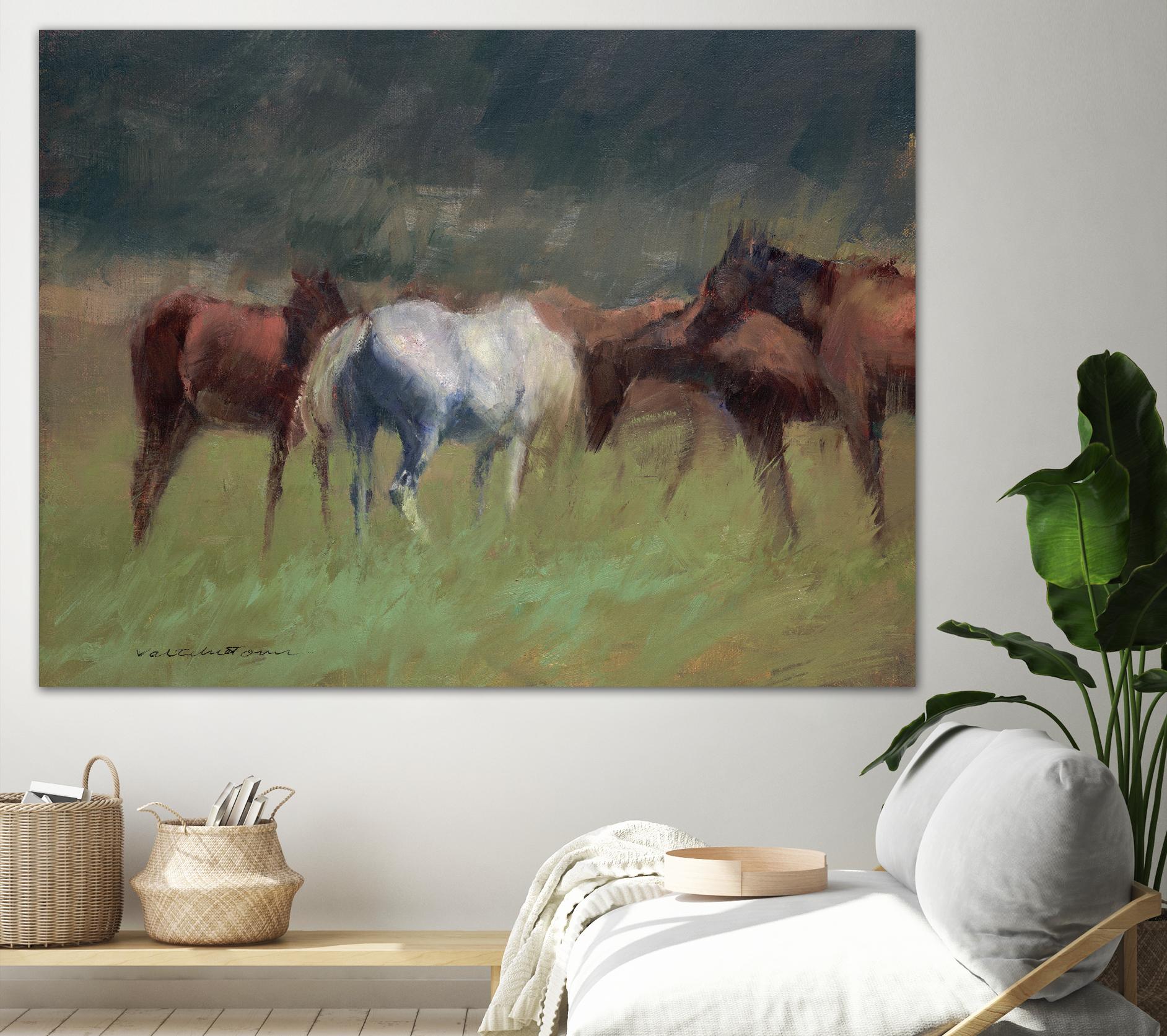 Southern Horses by Valtcho Tonov on GIANT ART - multicolor animals; landscapes; contemporary