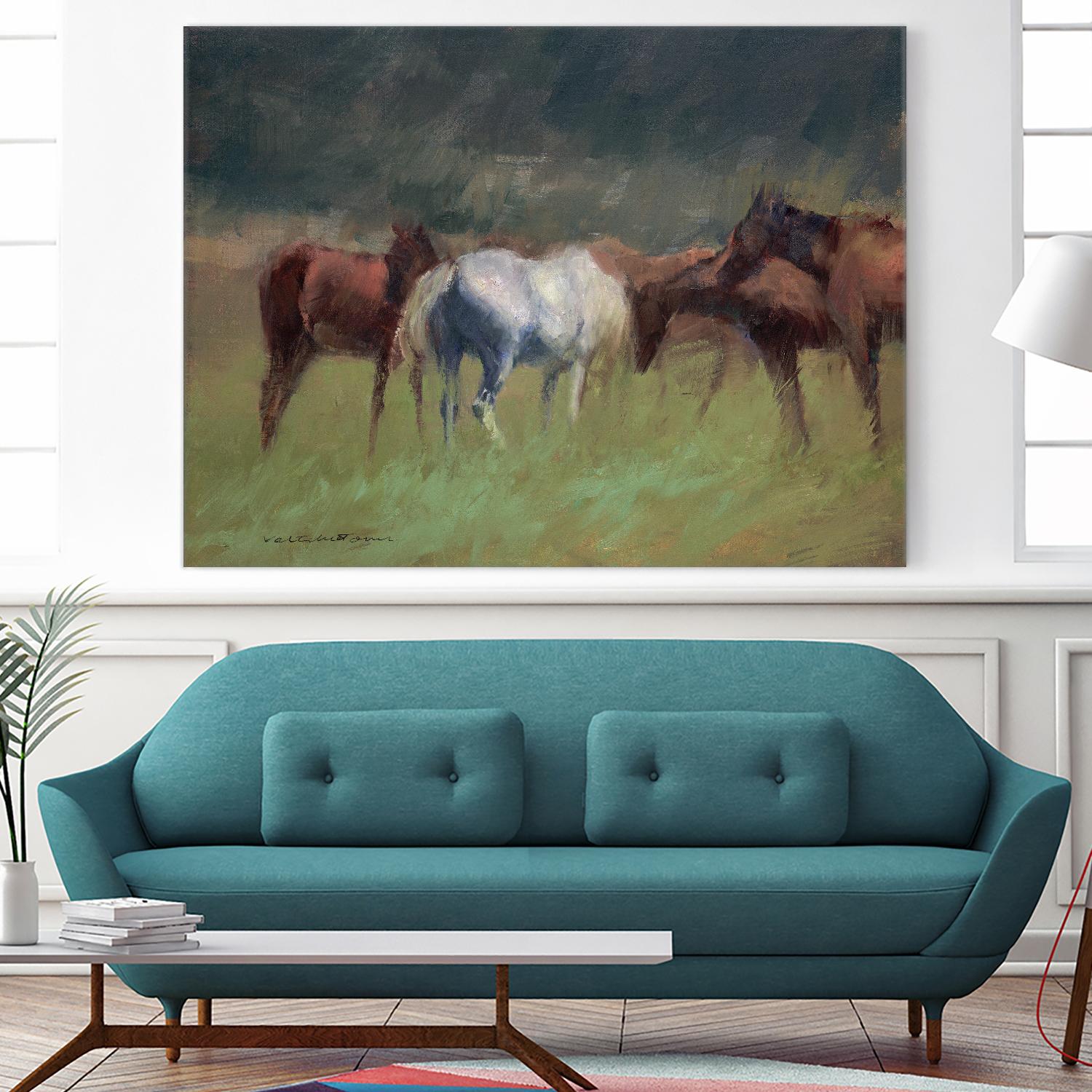 Southern Horses by Valtcho Tonov on GIANT ART - multicolor animals; landscapes; contemporary