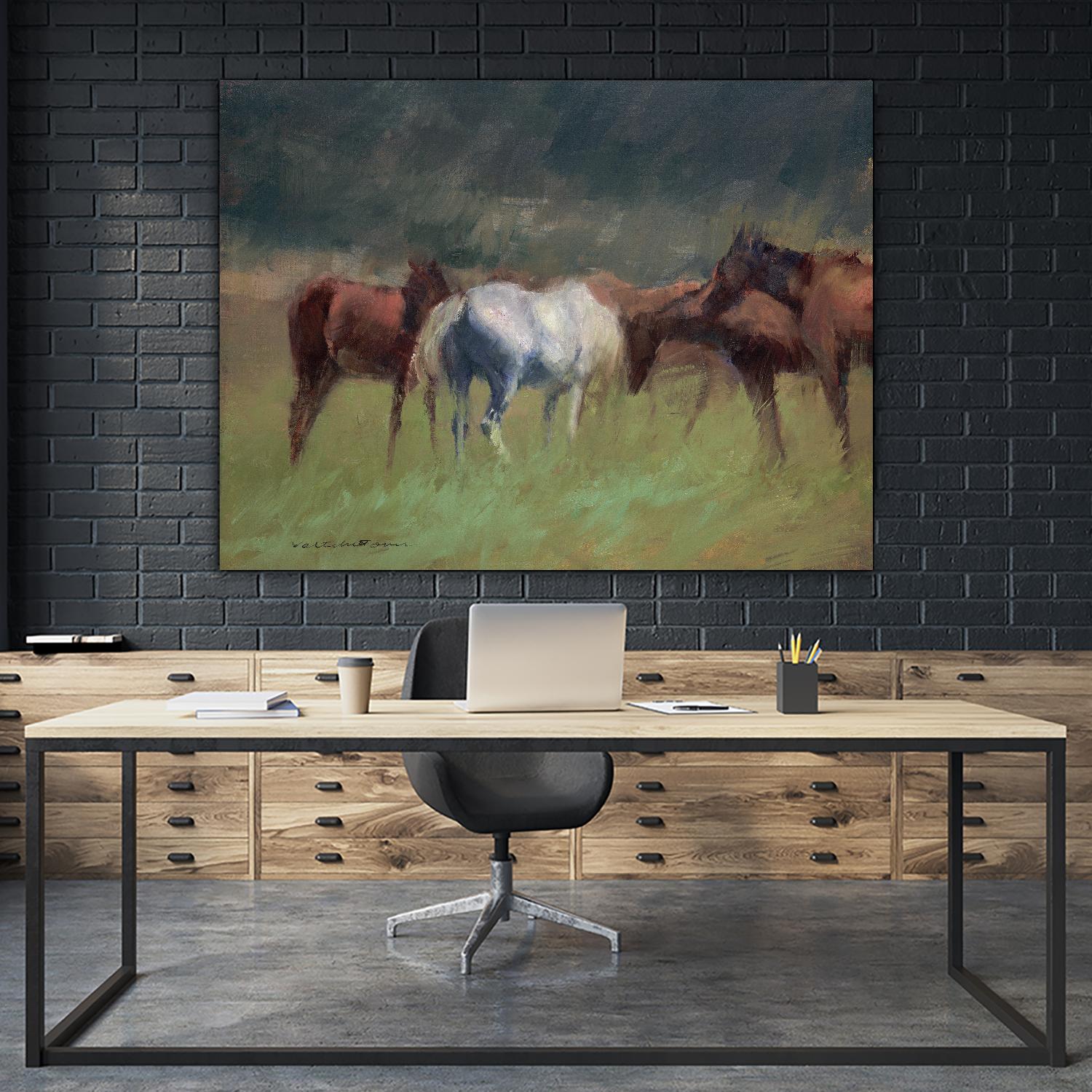 Southern Horses by Valtcho Tonov on GIANT ART - multicolor animals; landscapes; contemporary