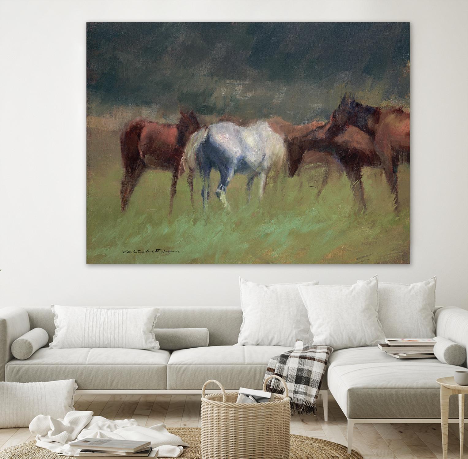 Southern Horses by Valtcho Tonov on GIANT ART - multicolor animals; landscapes; contemporary