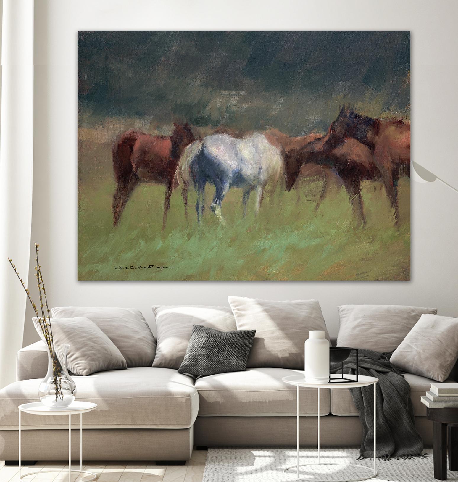 Southern Horses by Valtcho Tonov on GIANT ART - multicolor animals; landscapes; contemporary