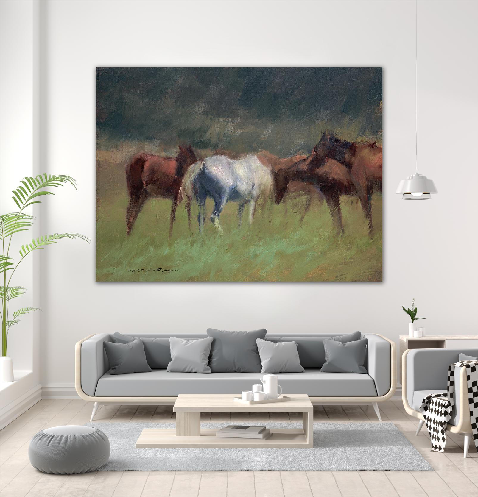 Southern Horses by Valtcho Tonov on GIANT ART - multicolor animals; landscapes; contemporary