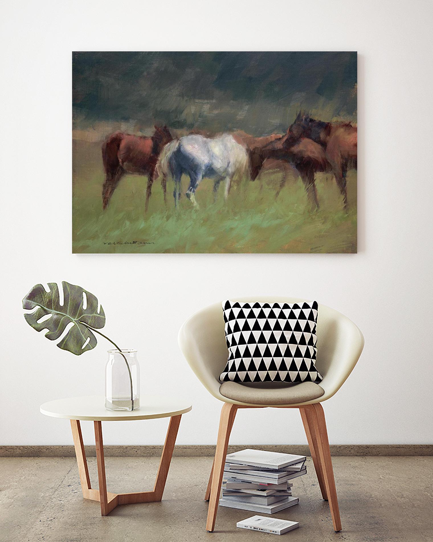 Southern Horses by Valtcho Tonov on GIANT ART - multicolor animals; landscapes; contemporary