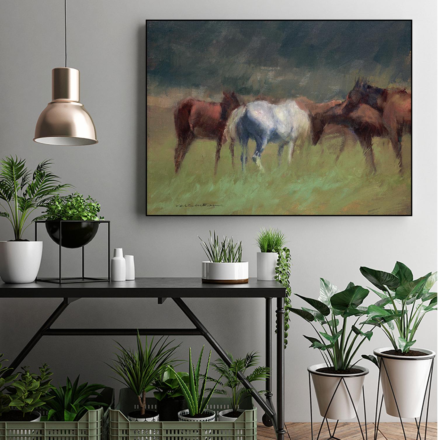 Southern Horses by Valtcho Tonov on GIANT ART - multicolor animals; landscapes; contemporary