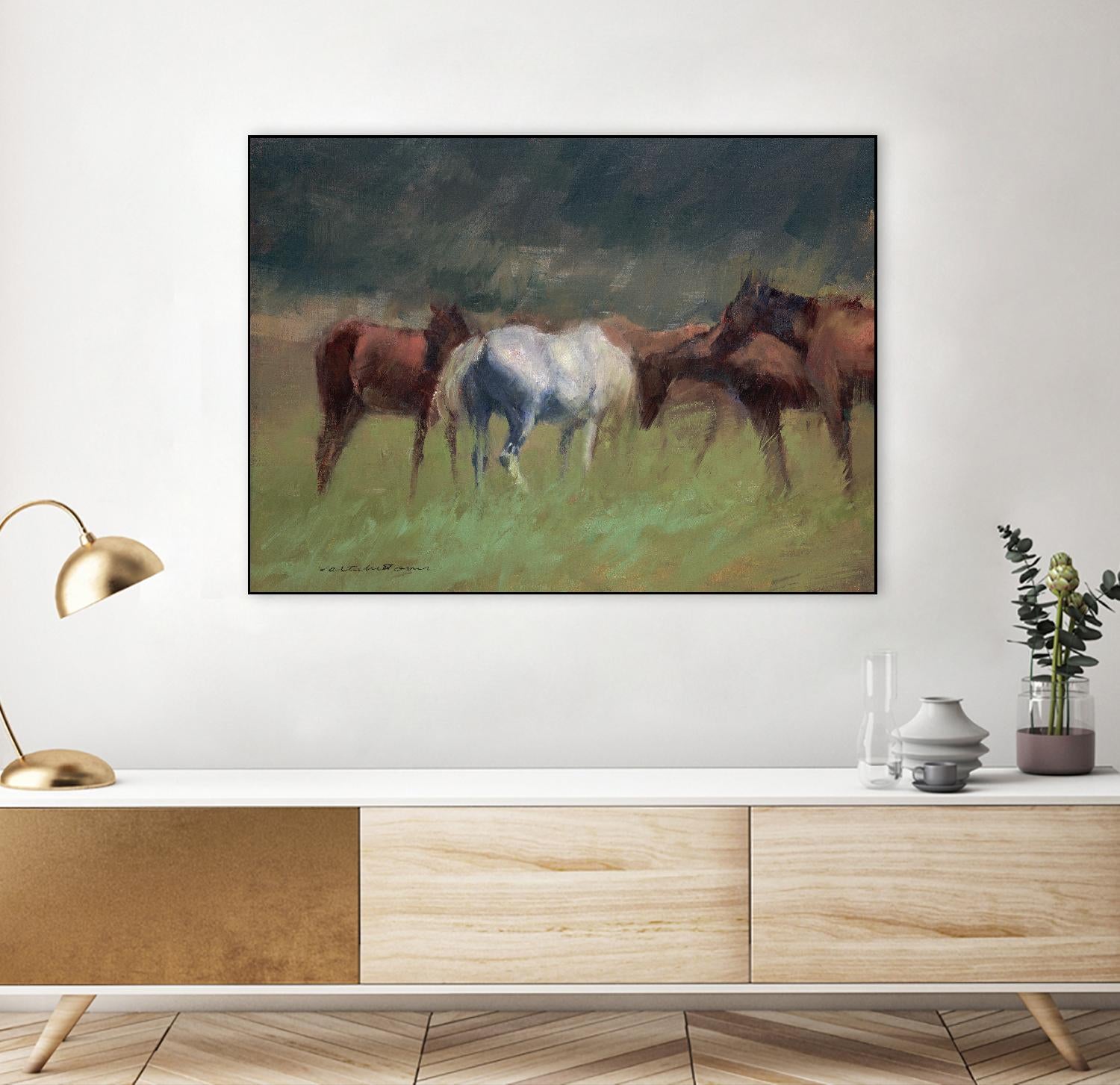 Southern Horses by Valtcho Tonov on GIANT ART - multicolor animals; landscapes; contemporary