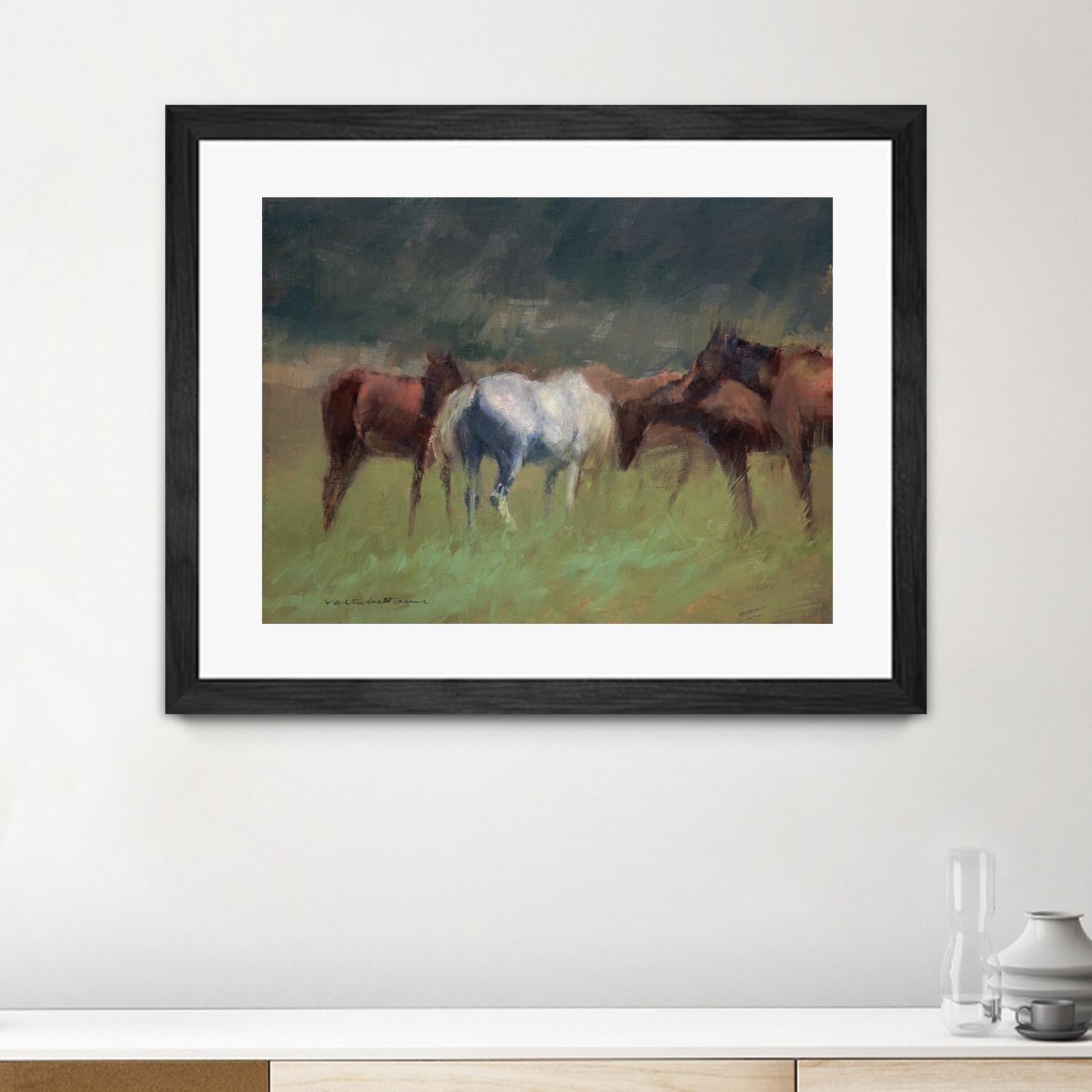 Southern Horses by Valtcho Tonov on GIANT ART - multicolor animals; landscapes; contemporary