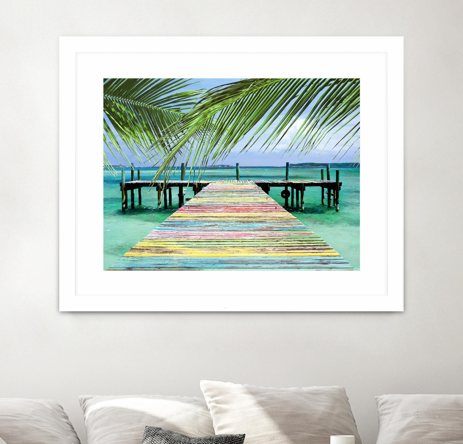 Rainbow Dock by Steve Vaughn on GIANT ART - multicolor photography; landscapes; coastal