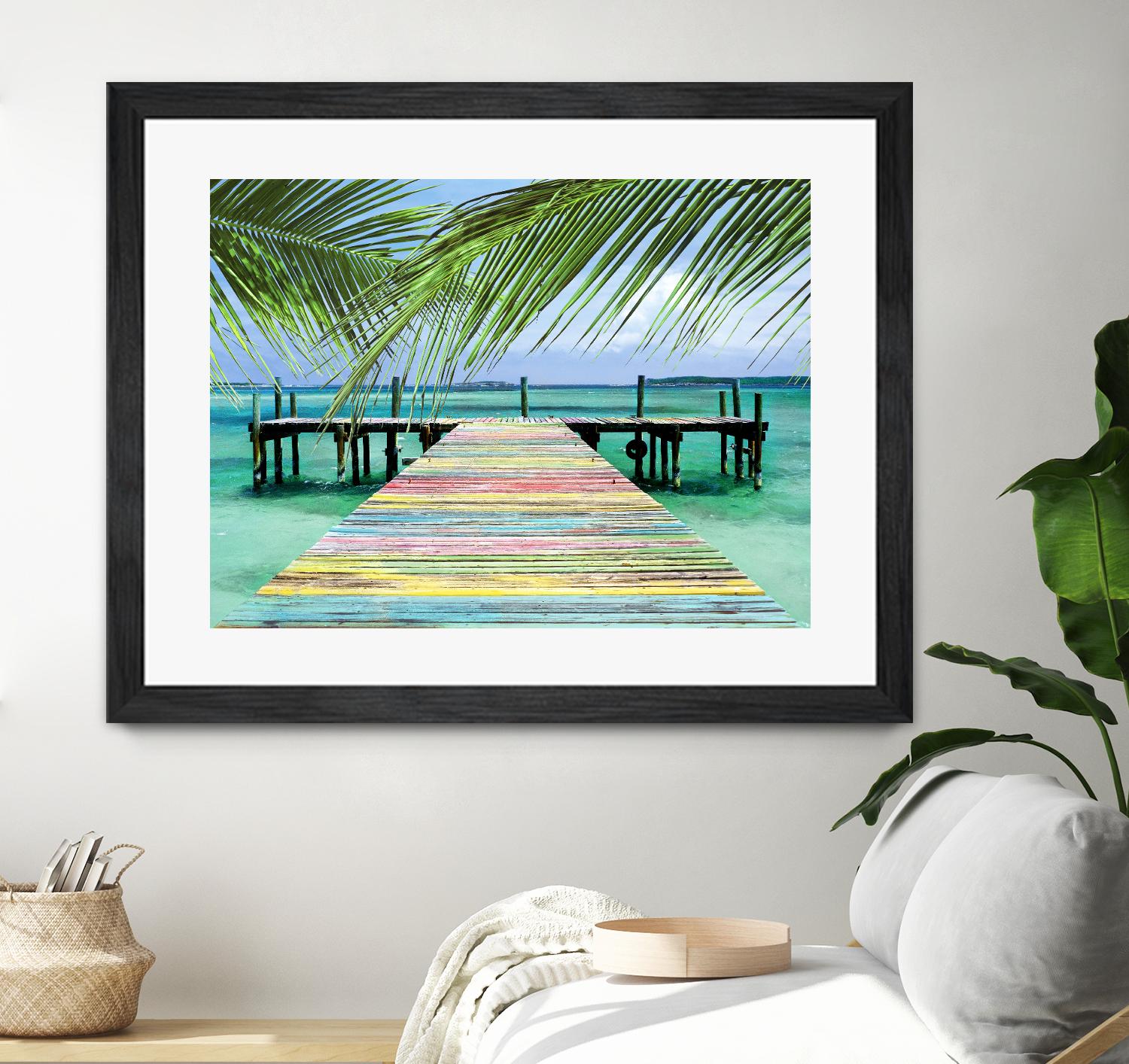 Rainbow Dock by Steve Vaughn on GIANT ART - multicolor photography; landscapes; coastal