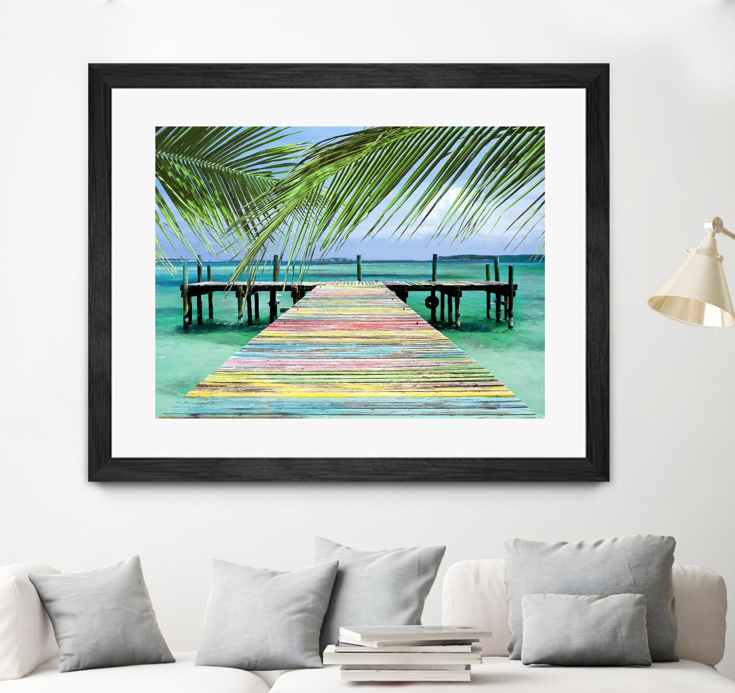 Rainbow Dock by Steve Vaughn on GIANT ART - multicolor photography; landscapes; coastal