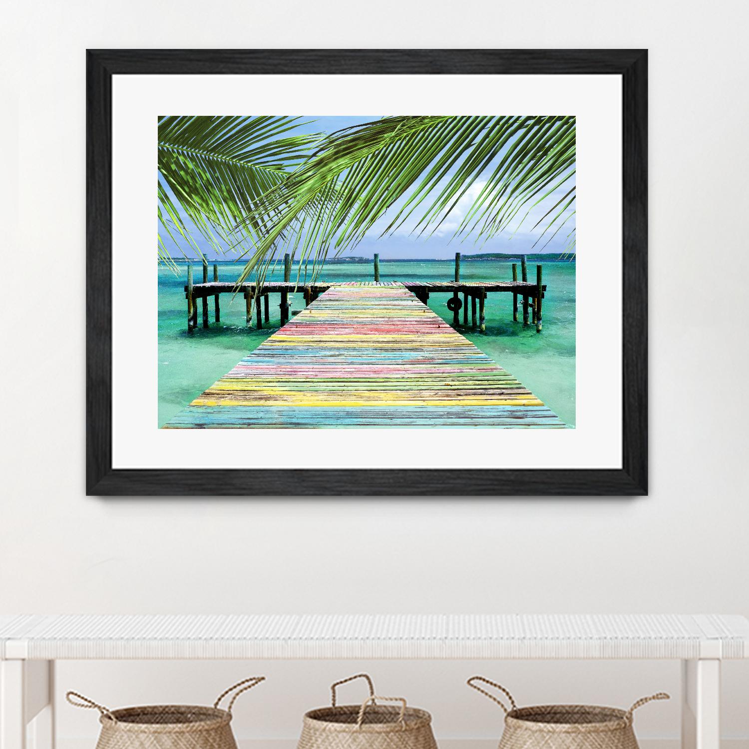 Rainbow Dock by Steve Vaughn on GIANT ART - multicolor photography; landscapes; coastal