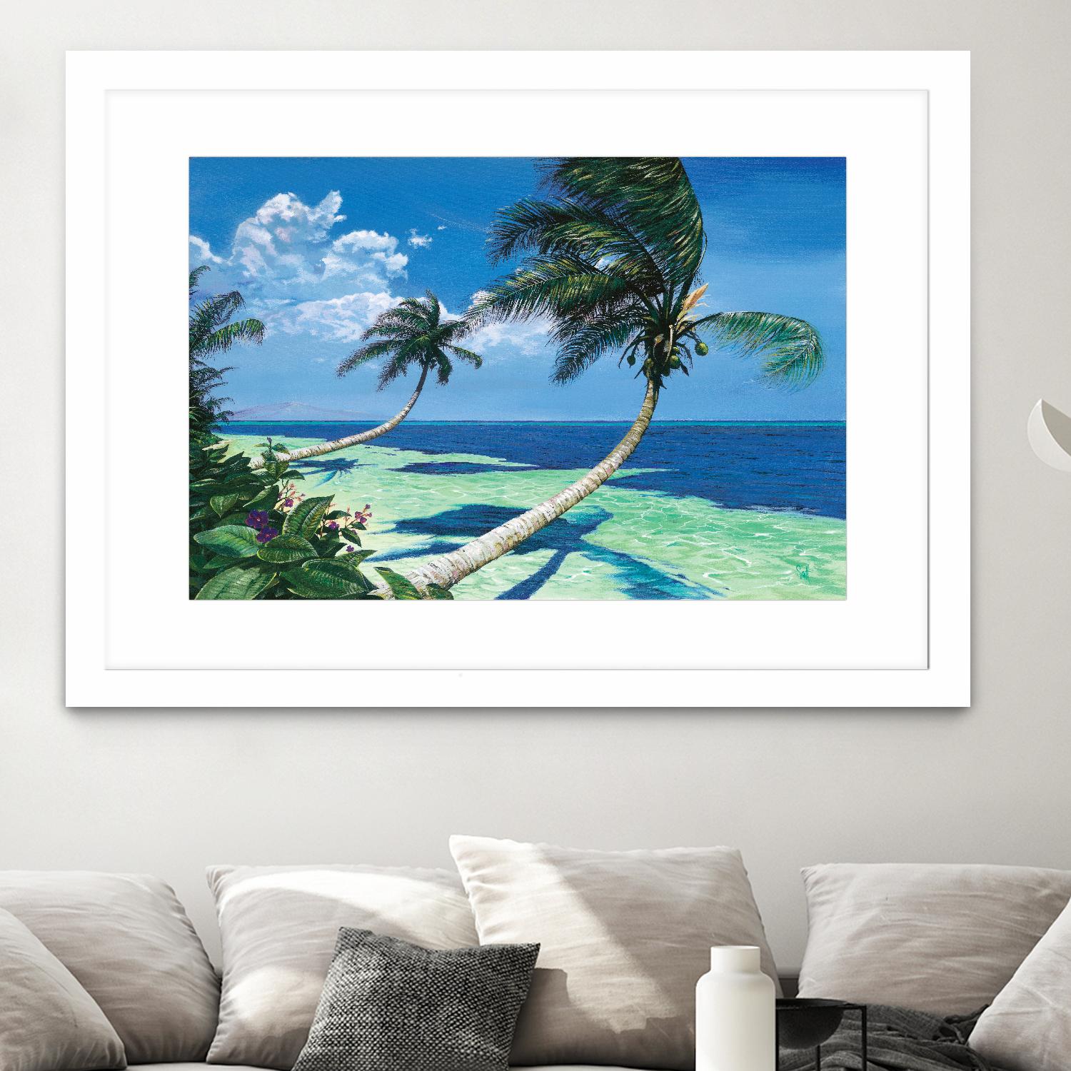Beckoning Palms by Scott Westmoreland on GIANT ART - turquoise tropical