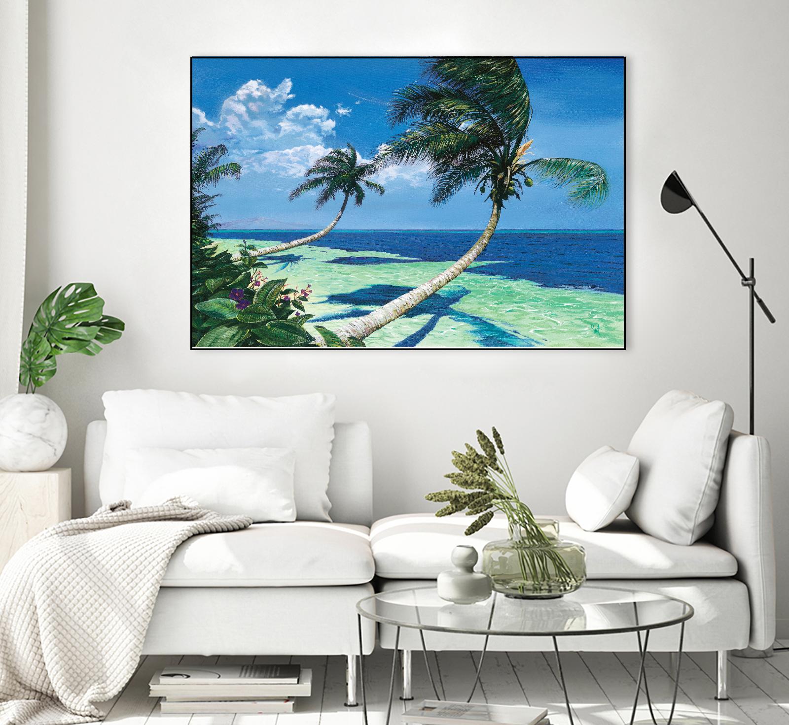 Beckoning Palms by Scott Westmoreland on GIANT ART - turquoise tropical