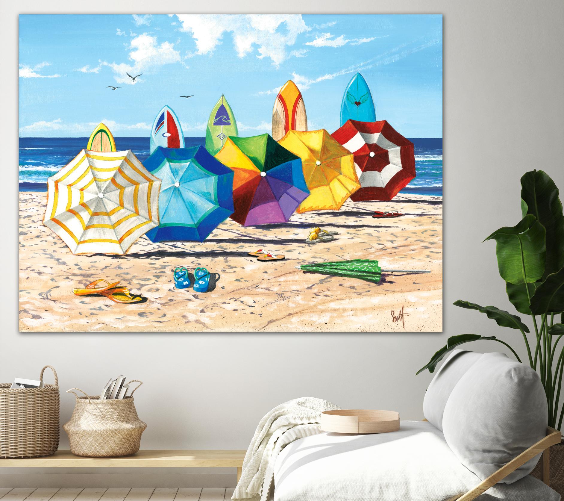 Brellas & Boards by Scott Westmoreland on GIANT ART - beige tropical