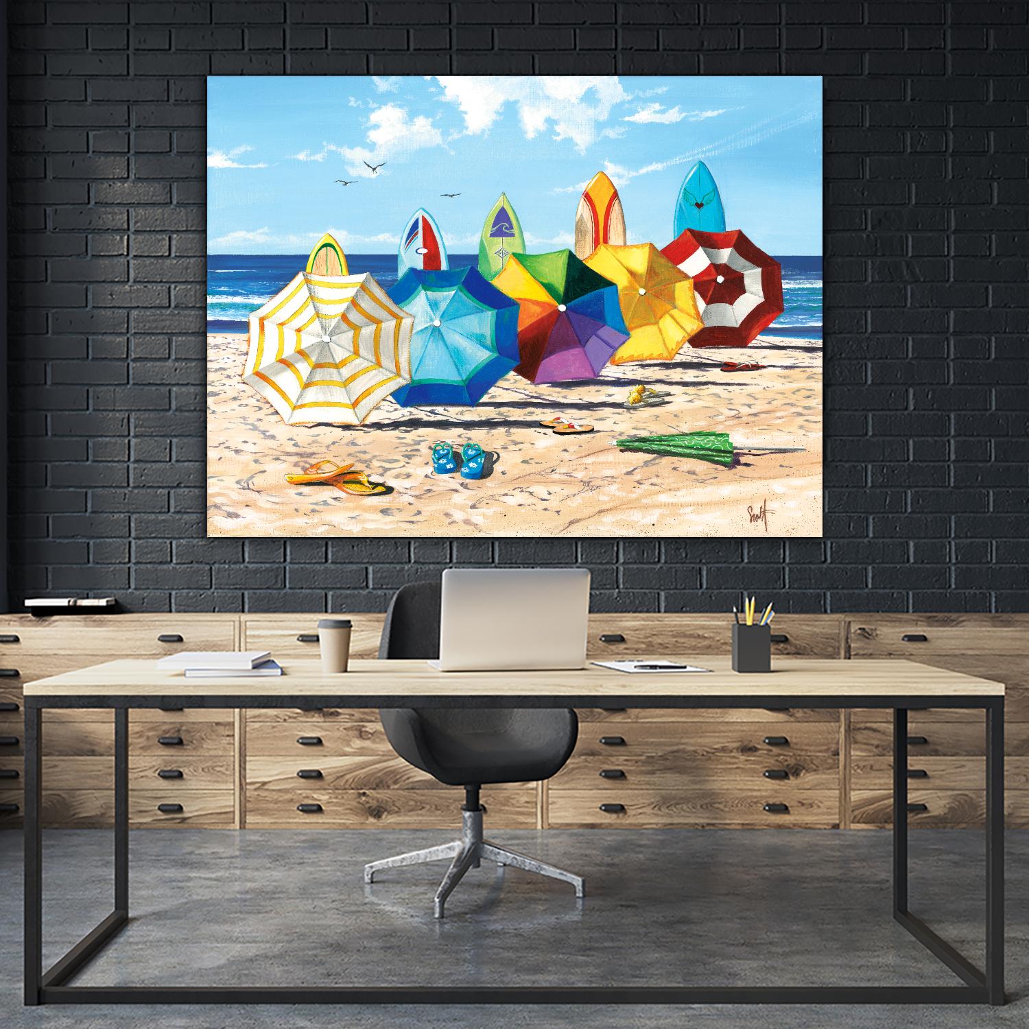 Brellas & Boards by Scott Westmoreland on GIANT ART - beige tropical