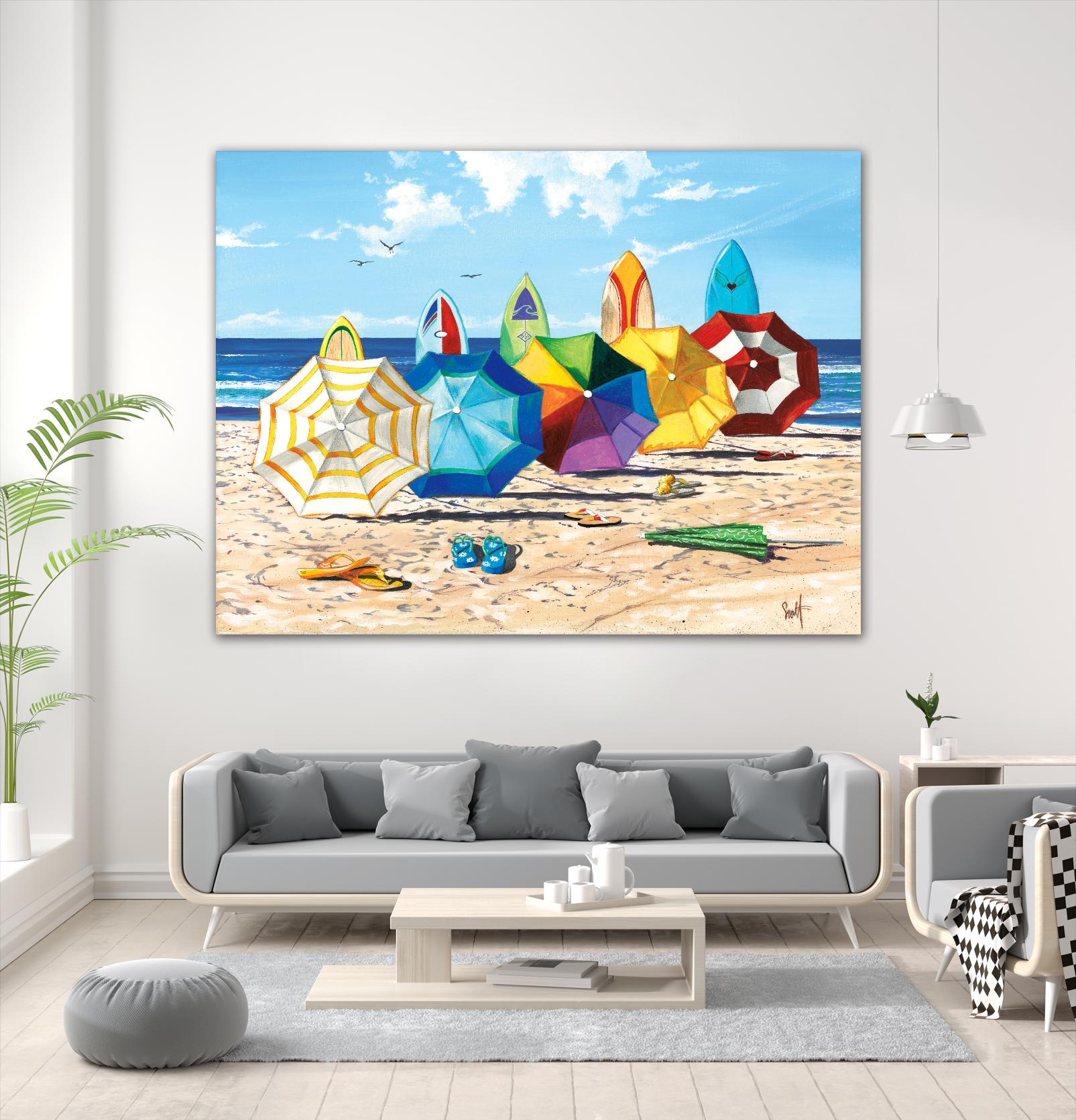 Brellas & Boards by Scott Westmoreland on GIANT ART - beige tropical