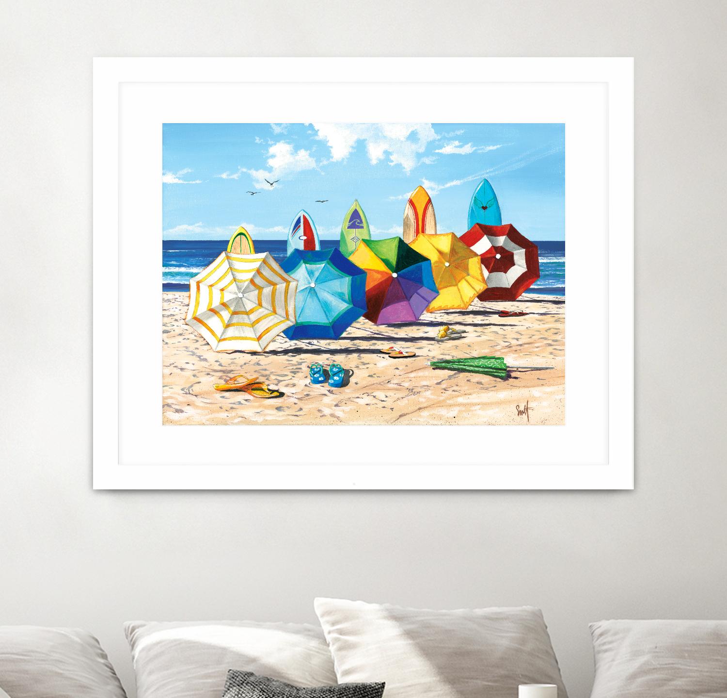 Brellas & Boards by Scott Westmoreland on GIANT ART - beige tropical