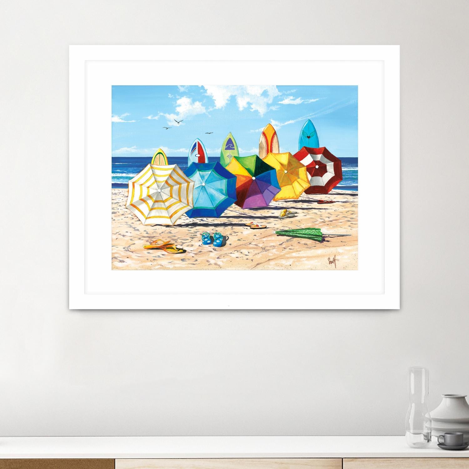 Brellas & Boards by Scott Westmoreland on GIANT ART - beige tropical