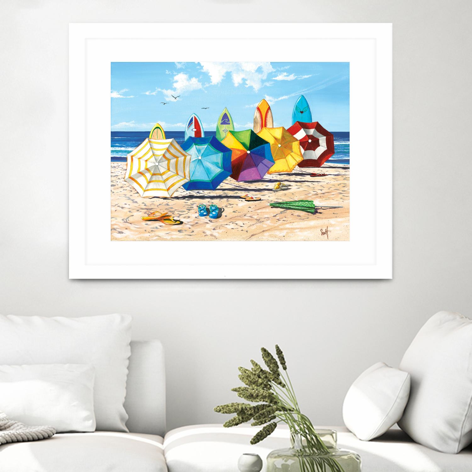 Brellas & Boards by Scott Westmoreland on GIANT ART - beige tropical