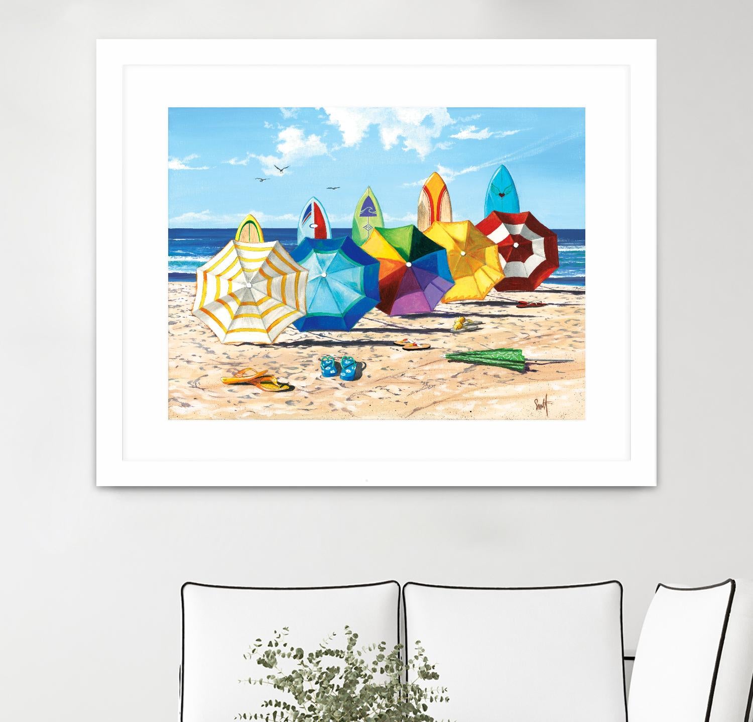 Brellas & Boards by Scott Westmoreland on GIANT ART - beige tropical