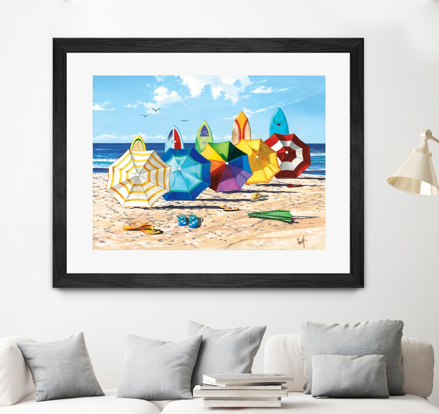 Brellas & Boards by Scott Westmoreland on GIANT ART - beige tropical