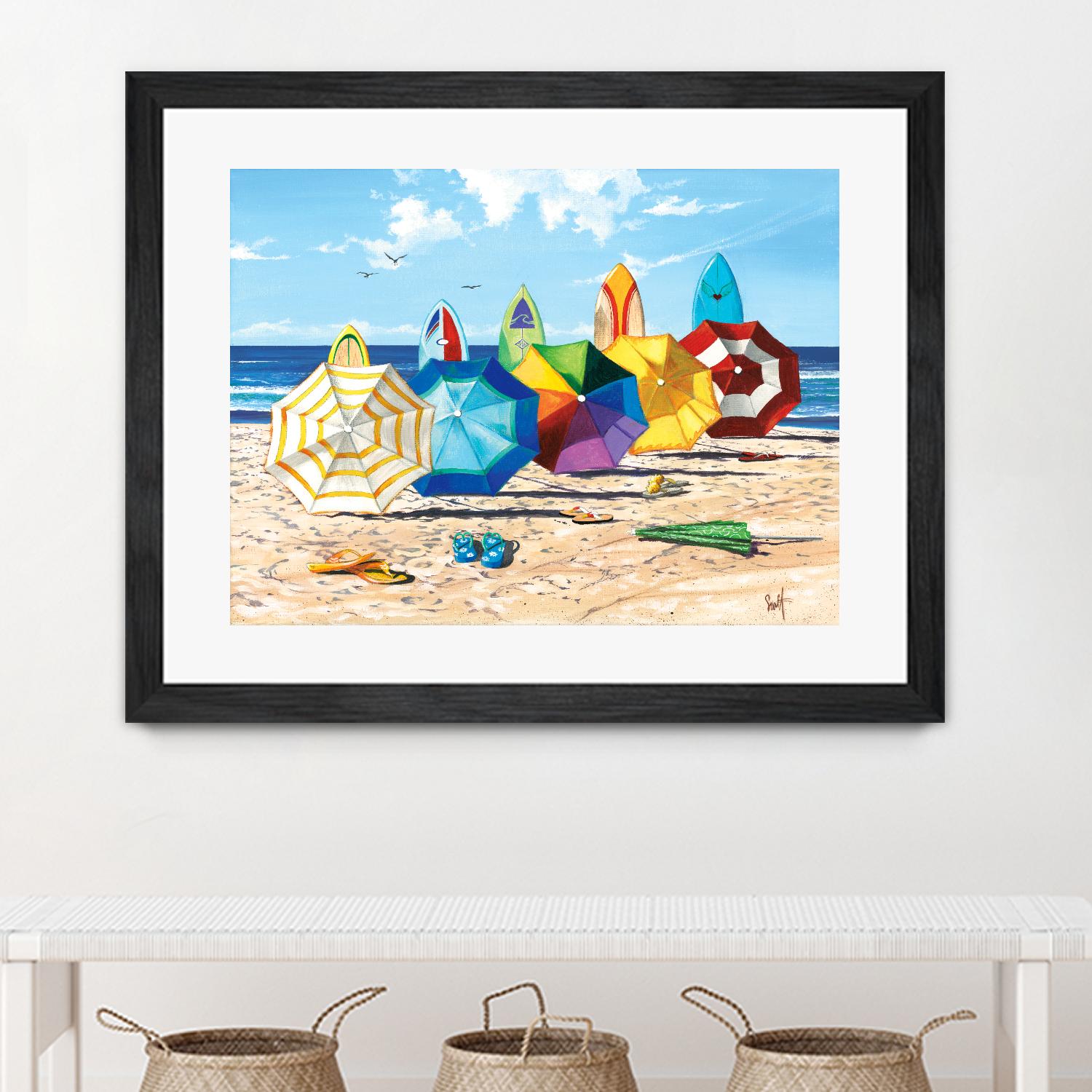 Brellas & Boards by Scott Westmoreland on GIANT ART - beige tropical