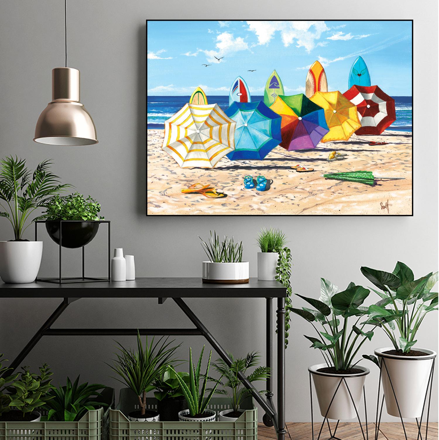 Brellas & Boards by Scott Westmoreland on GIANT ART - beige tropical