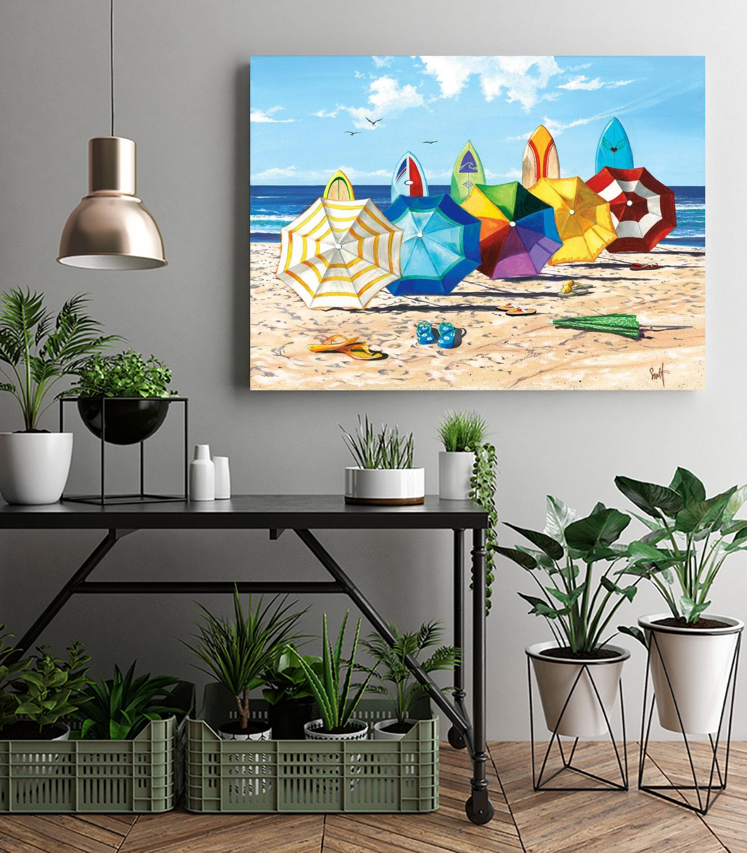 Brellas & Boards by Scott Westmoreland on GIANT ART - beige tropical