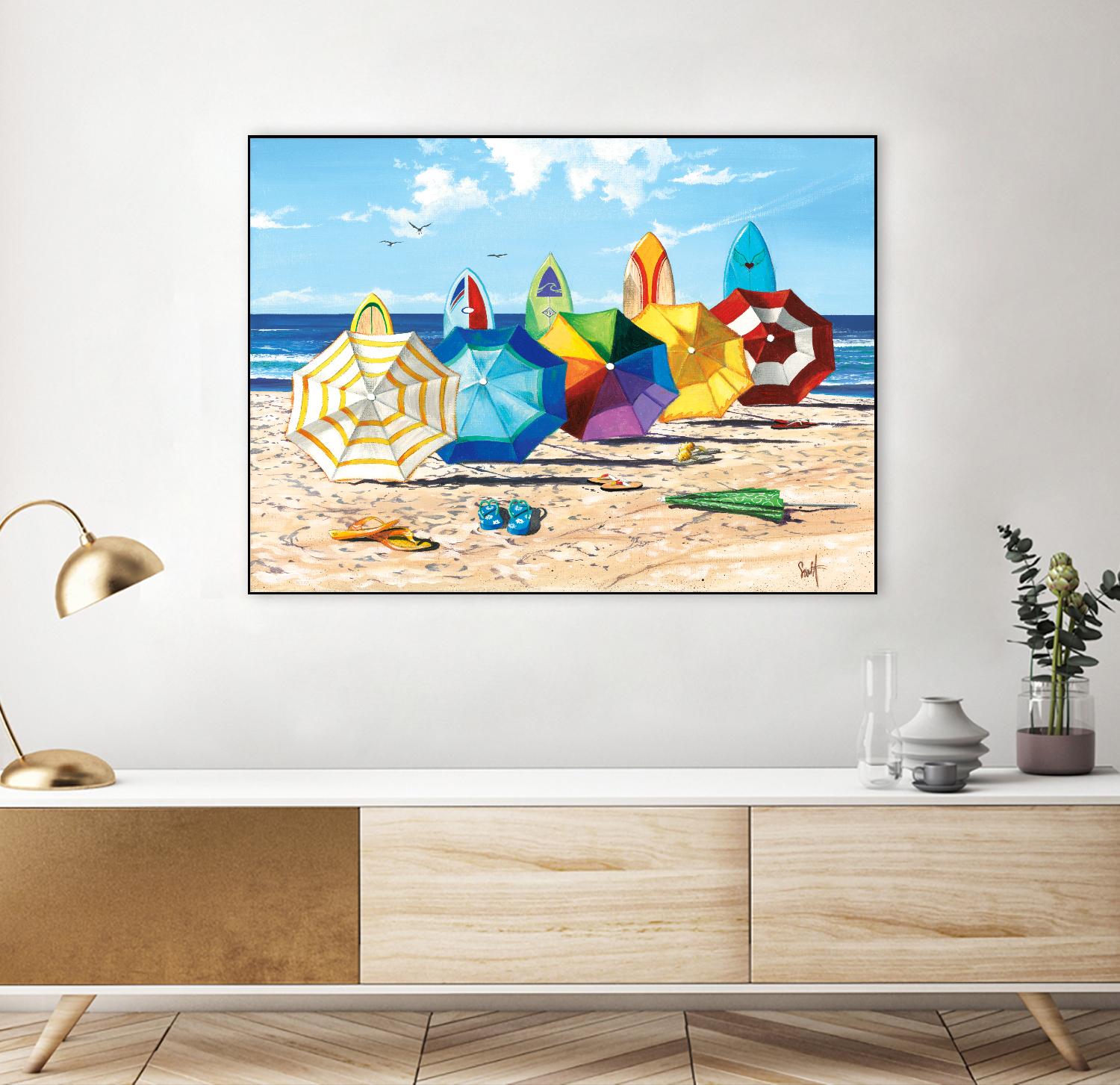 Brellas & Boards by Scott Westmoreland on GIANT ART - beige tropical