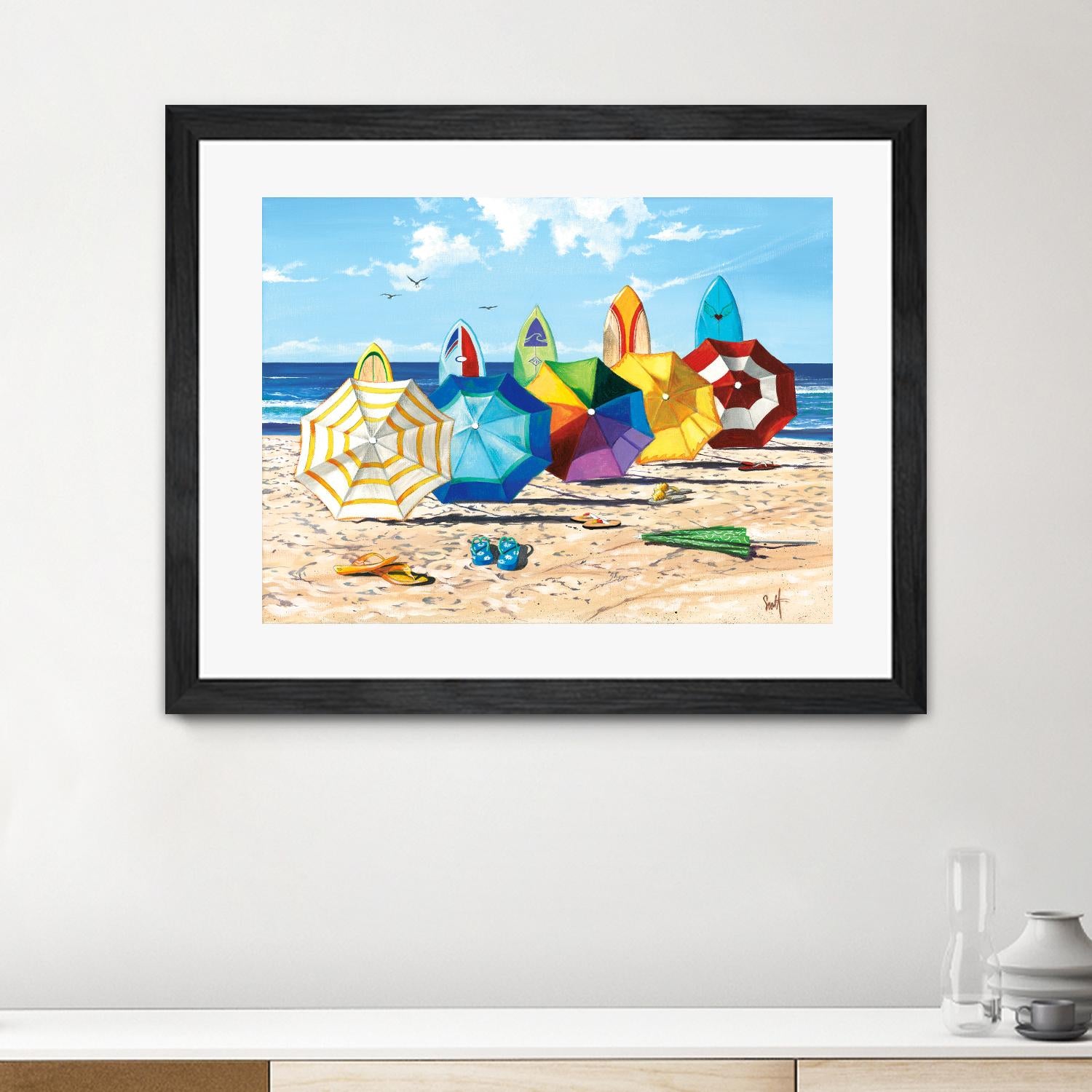 Brellas & Boards by Scott Westmoreland on GIANT ART - beige tropical