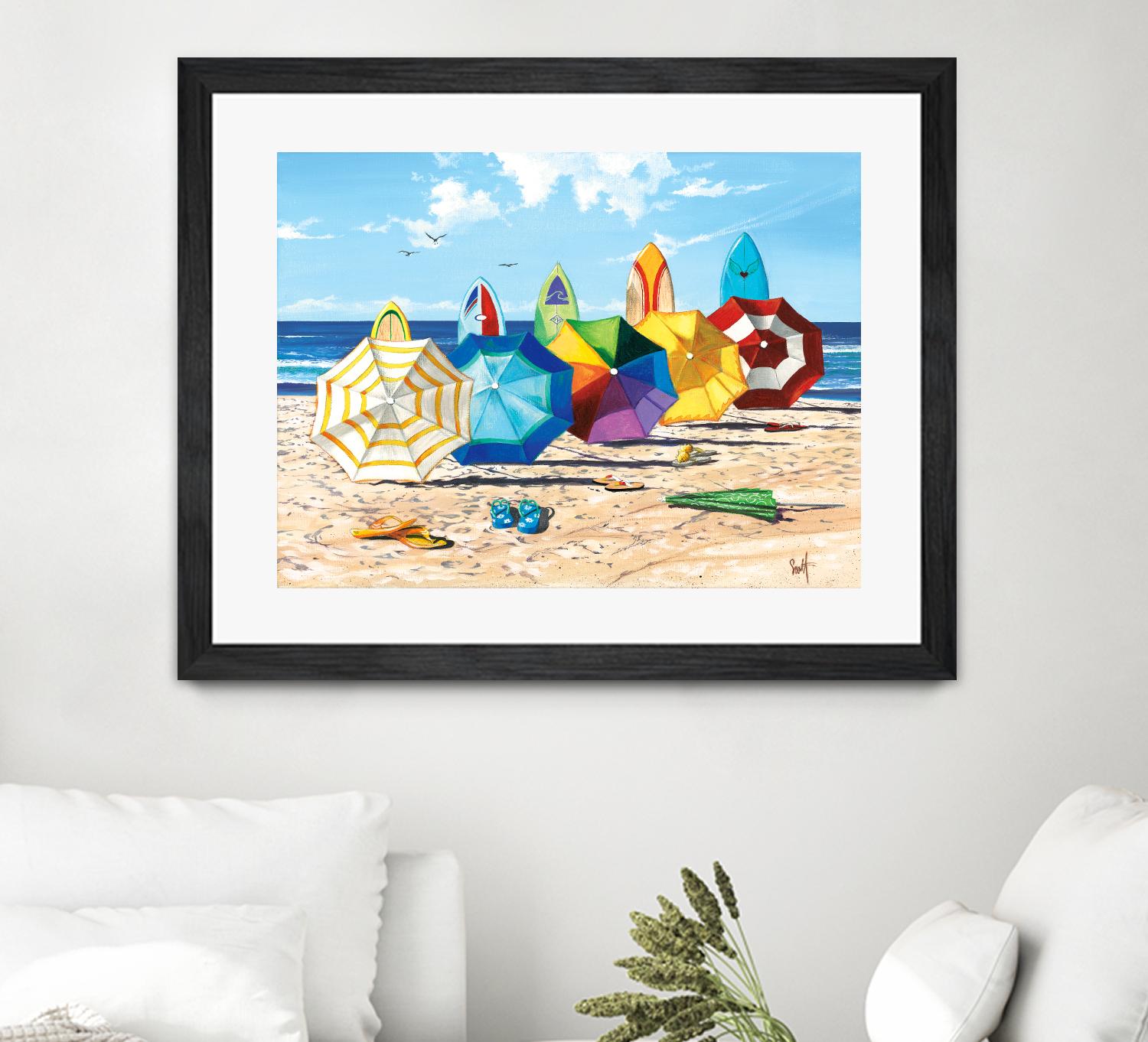 Brellas & Boards by Scott Westmoreland on GIANT ART - beige tropical