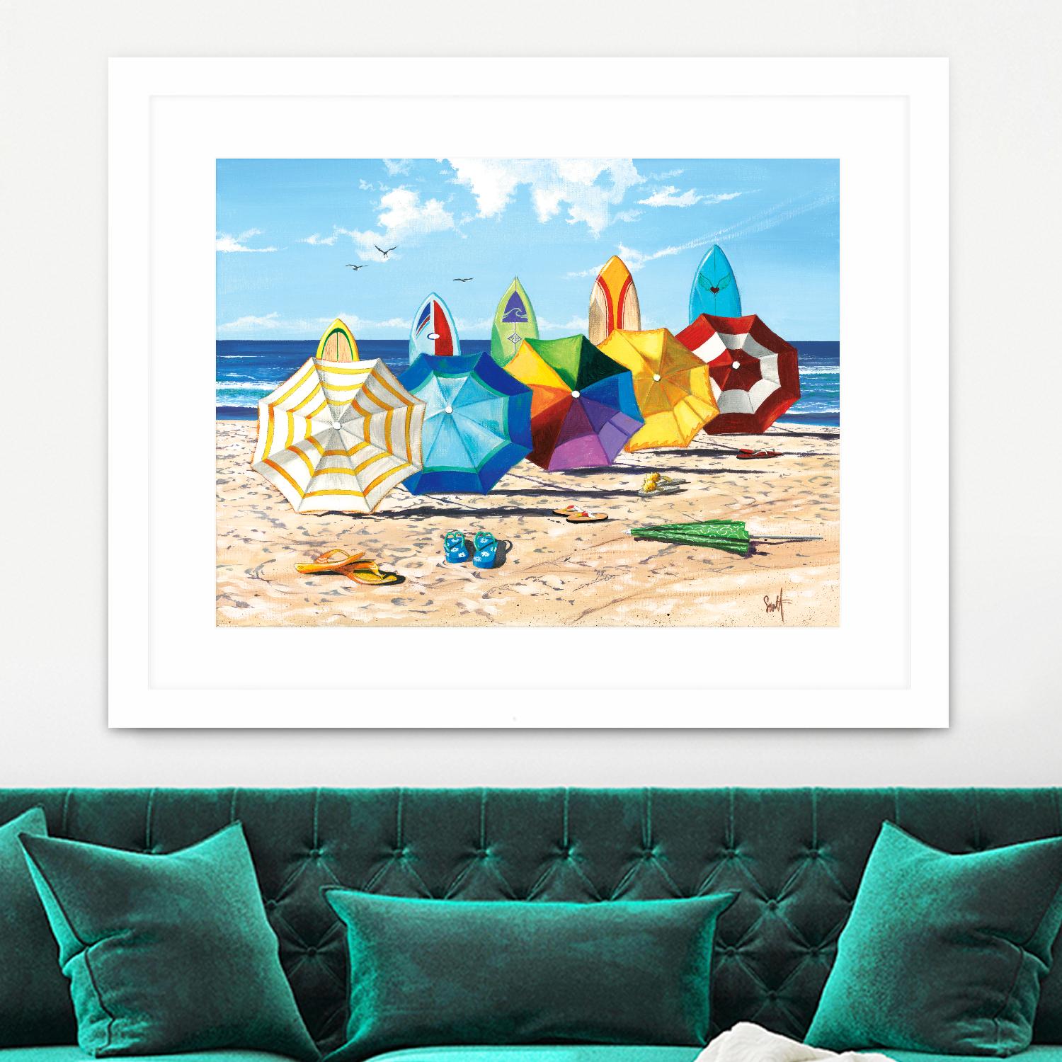 Brellas & Boards by Scott Westmoreland on GIANT ART - beige tropical