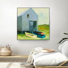 Boat House by Martha Wakefield on GIANT ART - black,white coastal, contemporary, boats