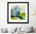 Boat House by Martha Wakefield on GIANT ART - black,white coastal, contemporary, boats