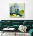 Boat House by Martha Wakefield on GIANT ART - black,white coastal, contemporary, boats