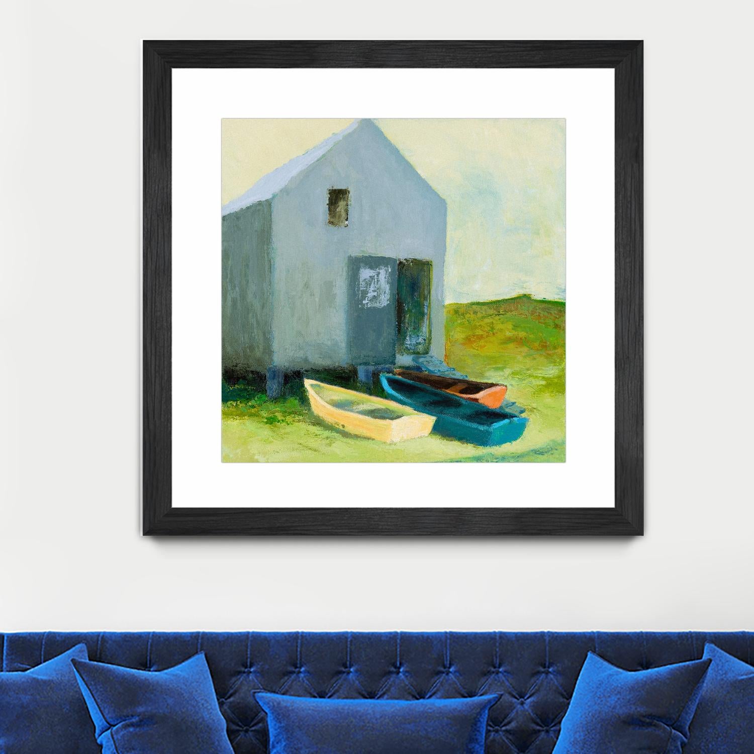 Boat House by Martha Wakefield on GIANT ART - black,white coastal, contemporary, boats