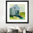 Boat House by Martha Wakefield on GIANT ART - black,white coastal, contemporary, boats