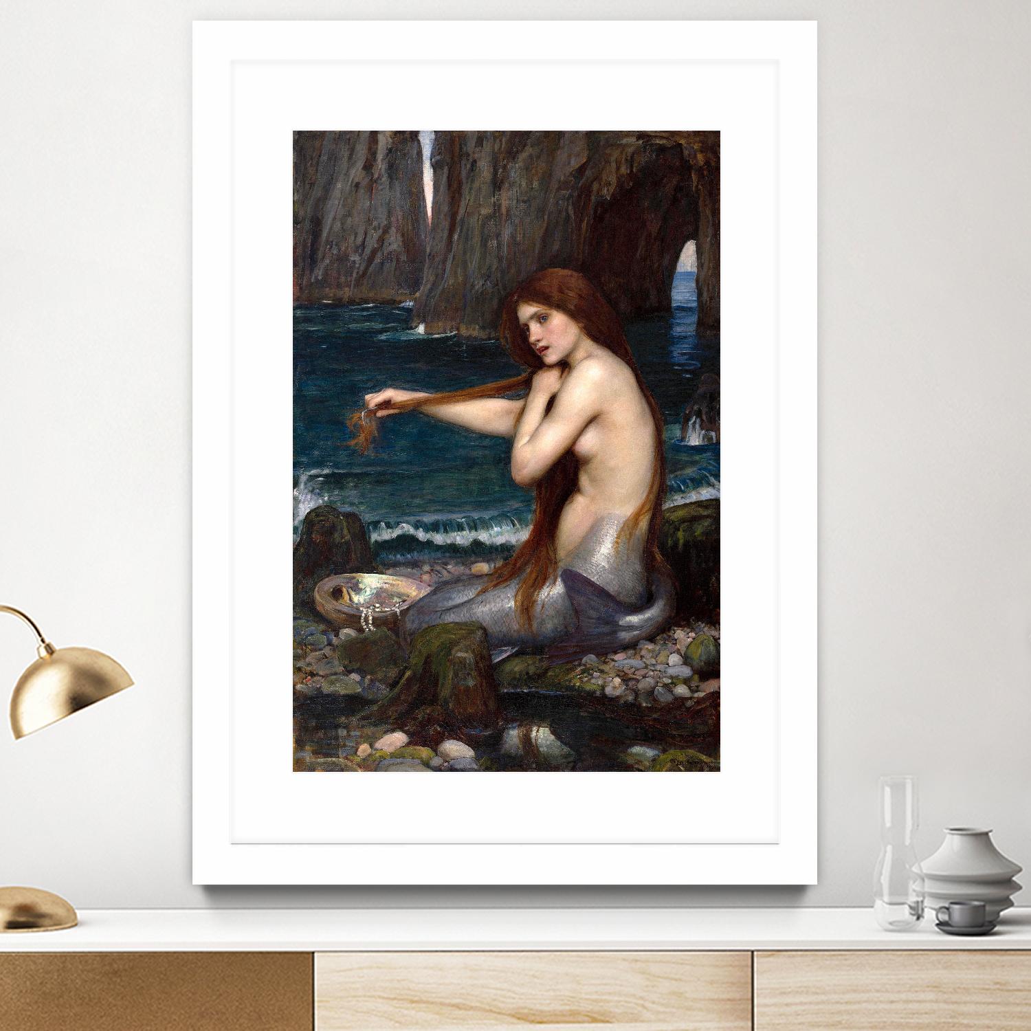 A Mermaid by John William Waterhouse on GIANT ART - multicolor museum; figurative