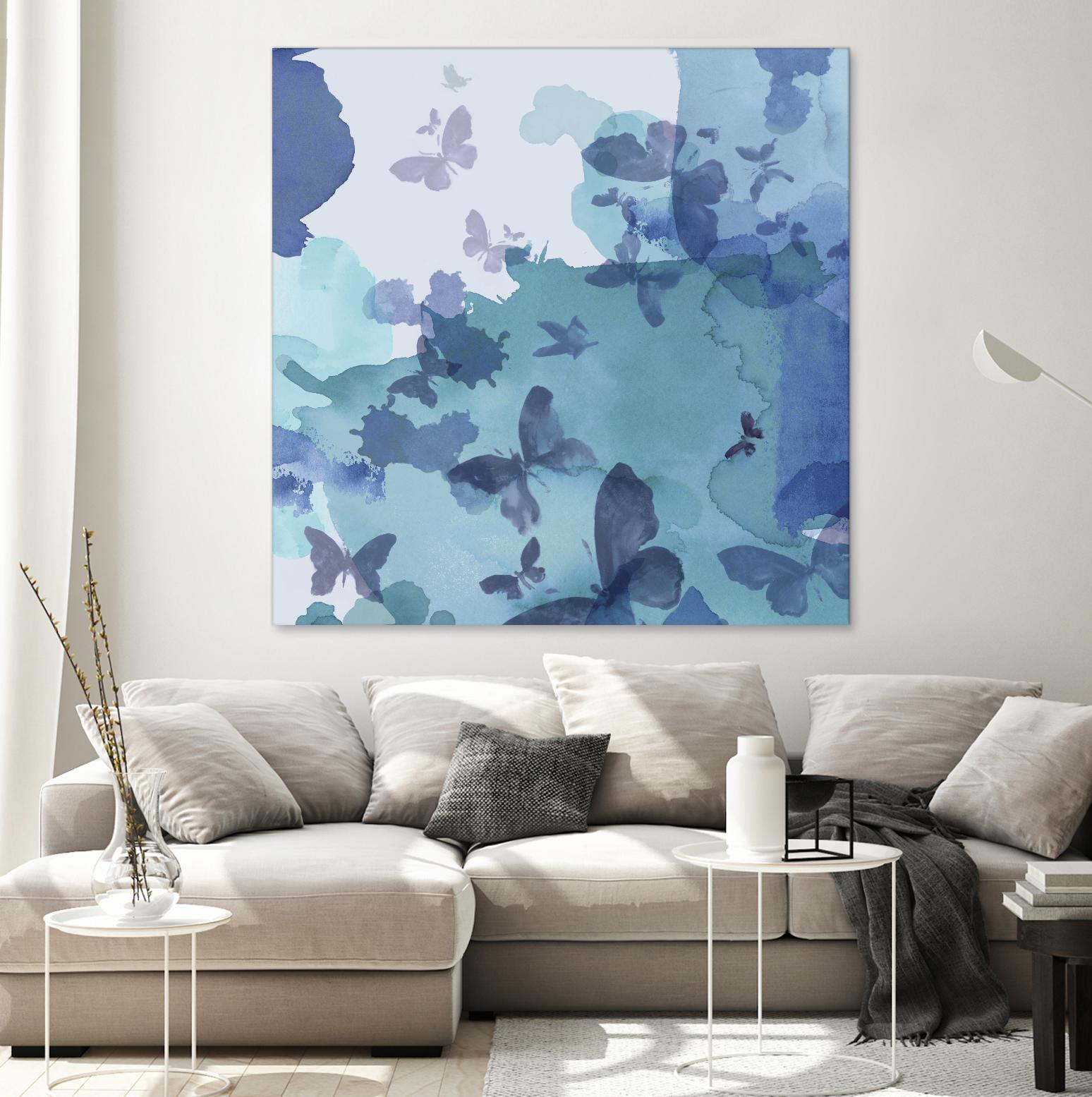 Drift II by Eva Watts on GIANT ART - cyan wildlife