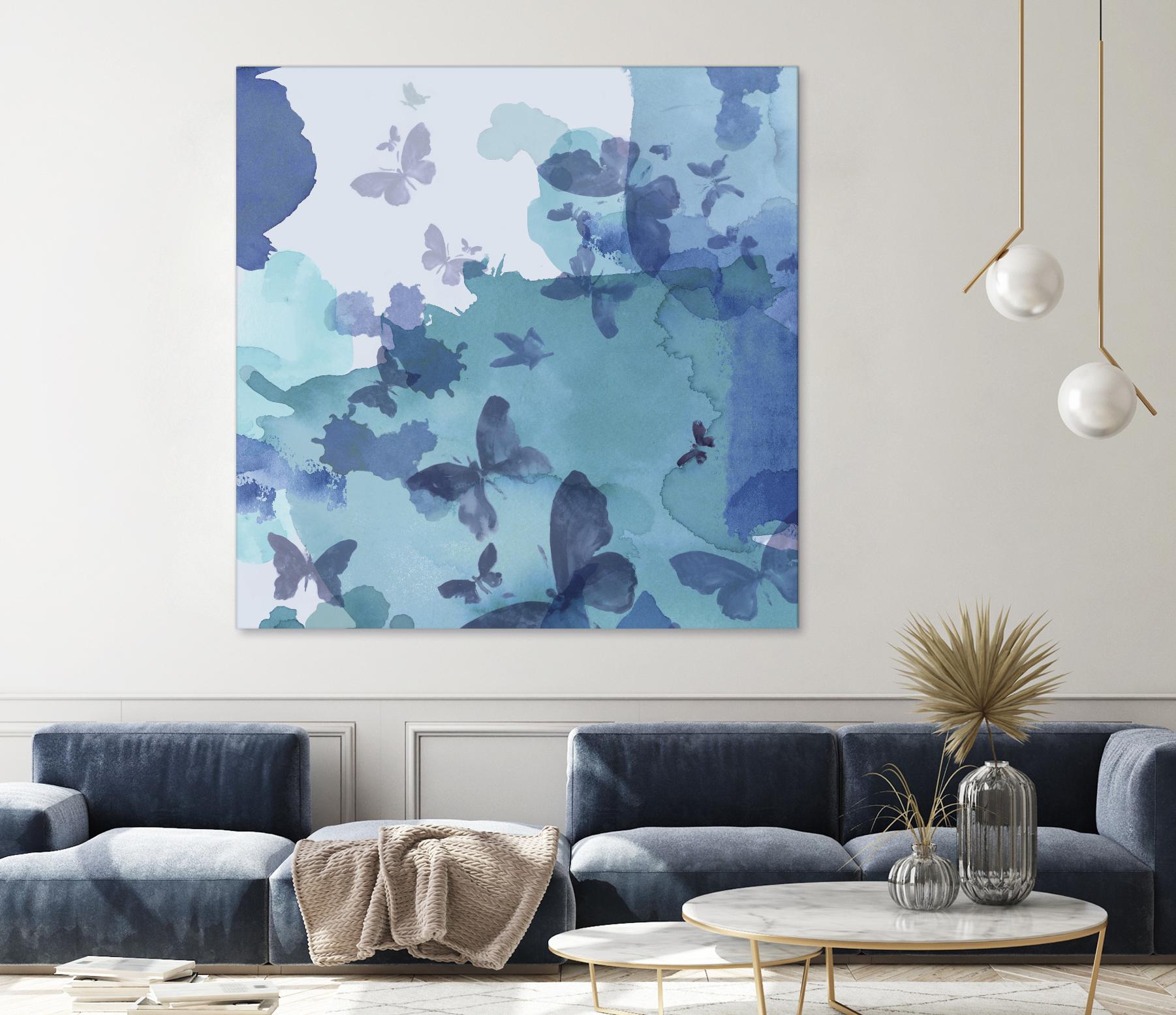 Drift II by Eva Watts on GIANT ART - cyan wildlife