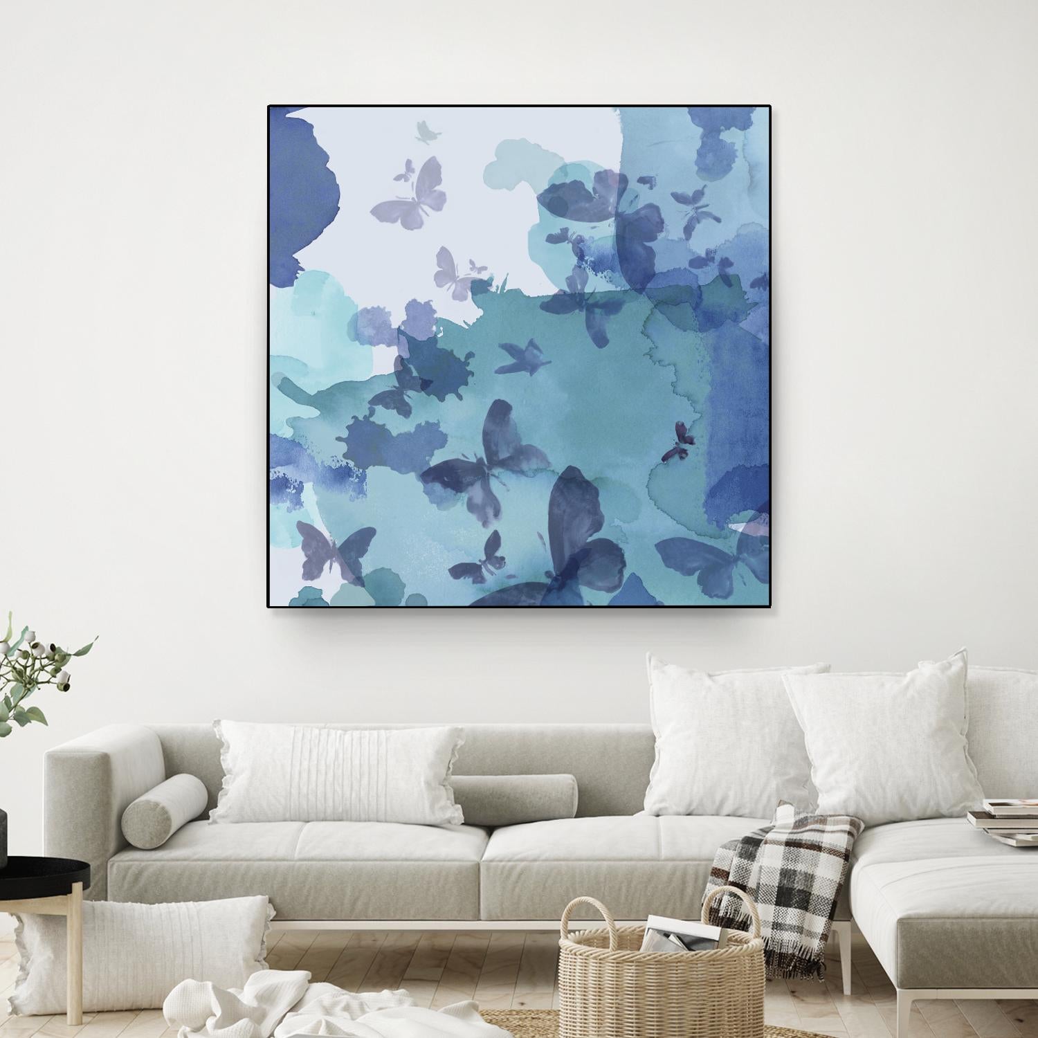 Drift II by Eva Watts on GIANT ART - cyan wildlife